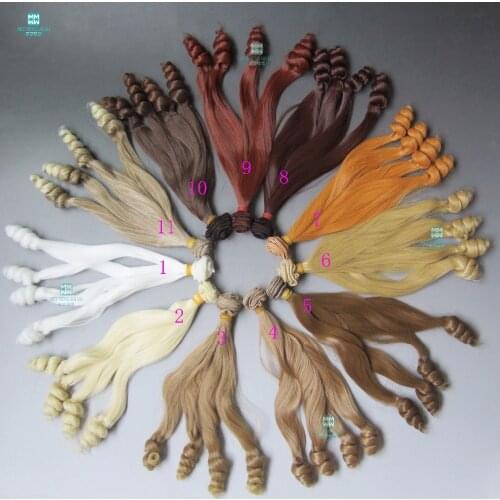 25cm*100CM screw hair for doll fits 1/3 1/4 1/6 BJD/SD doll wigs DIY accessories Yellow khaki brown light gold black
