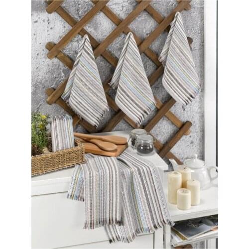 3 Pieces Mini Peshtemal, 100% Cotton, Kitchen Towel & Drying Towel, Rug Pattern
