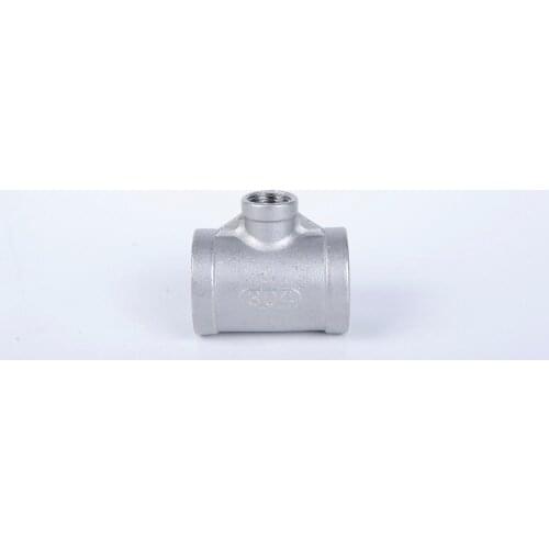 304 Stainless Steel Reducing Tee, 1-1/2" to 1" to 1-1/2" Female BSPT Thread -Pipe Fitting
