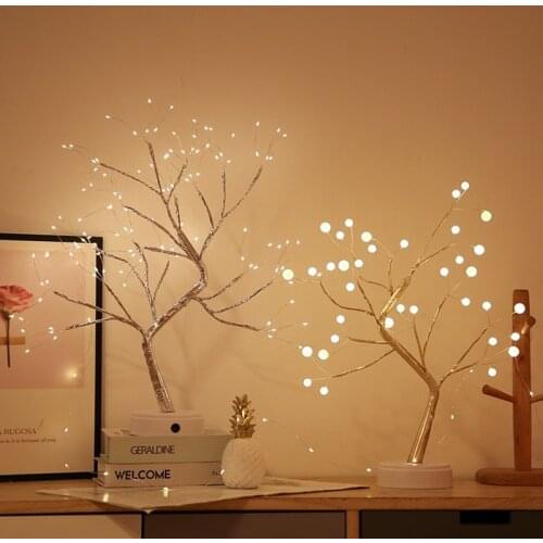 36/108 LED USB Battery Power Touch Switch Tree Light Night Fairy Light Table Lamp For Home Bedroom Wedding Party Christmas Decor
