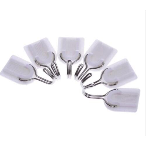 6Pcs/Set Sticky Holder Wall Door Self Adhesive Hook Hanger Bag Bathroom Kitchen