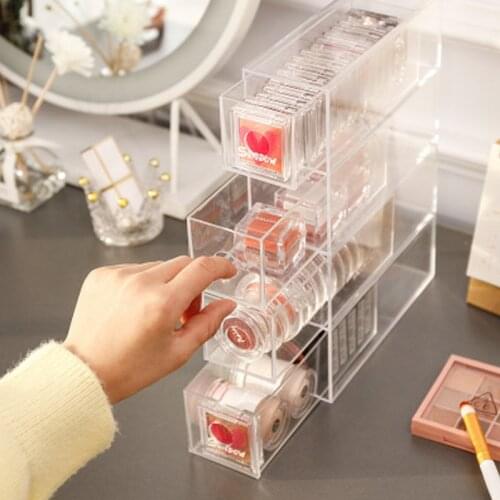 Acrylic Storage Box Transparent Monochrome Eyeshadow Storage Box Drawer Type Cosmetic Rack Dustproof Storage Box