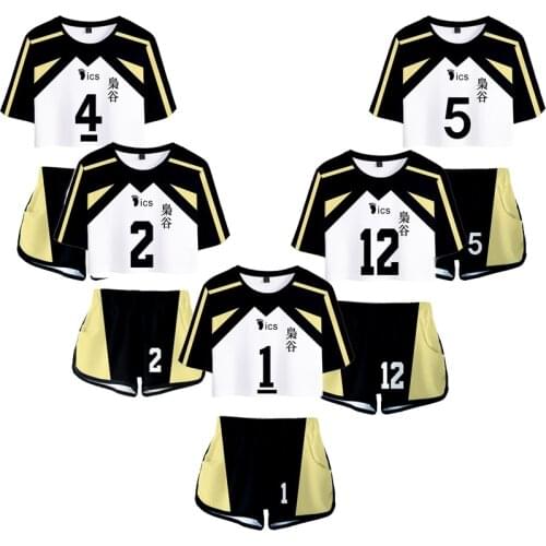 Anime Bokuto Kotaro High School Sportwear Haikyuu!! Akaashi Keiji Cos Costumes Summer Volleyball Club Jerseys Top+Shorts C42K172