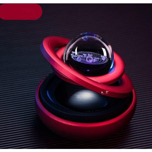 Aluminum Alloy Solar Power Car Aromatherapy Air Freshener-Interstellar Suspension Double Ring Fascinating Maglev Aroma Diffuser