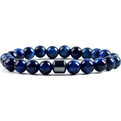 High Quality Natural Stone Bracelet Beads Mens Drum Beads Lapis Lazuli Tiger Eye Jewelry DIY Charms Bracelet wholesale 6/8/10mm