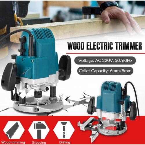 1600W Wood Electric Trimmer Machine Woodworking Engraving Slotting Trimming Hand Carving Machine Wood Router Joiners 23000rpm
