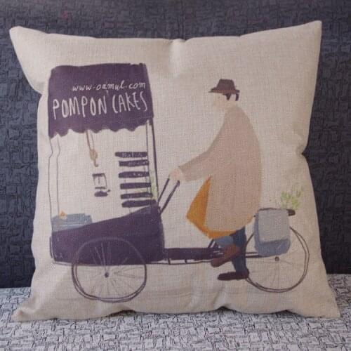 European car synthetic flax car home office nap pillow cushions pillow cover without inner core