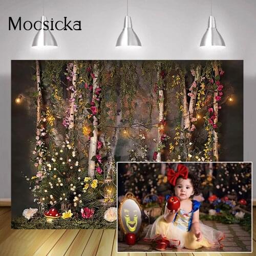 Fairy Tale Wild Forest Photography Sweet Princess Prince Portrait Backdrop Photo Studio Newborn Birthday Cake Smash Photoshoot