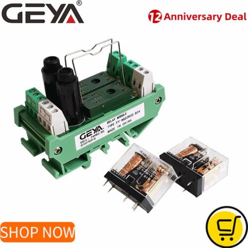 GEYA NGG2R 2 Channel PLC Controller Omron Relay 12V 24V with Fuse Protection 1NO1NC SPDT RELAY