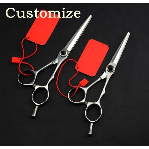 Customize High-grade 440c 6 / 5.5 inch cut hair scissors cutting barber makas scisor shears styling tools hairdressing scissors