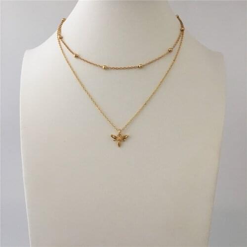 FASHION JEWELRY GOLD COLOR THE BEE PENDANT NECKLACE FOR WOMEN GIRL