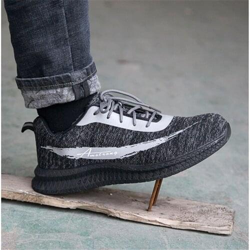 Men Safety Shoes Fashion Breathable Steel Toe Slip on Casual Designer Shoes Mens Boots Insurance Puncture Proof Work Shoes