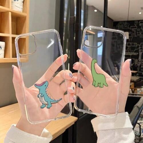 Phone Case For iphone 12 11 8 7 6s 6 5 5s 5c se plus mini x xs xr pro max cartoon dinosaur Transparent soft
