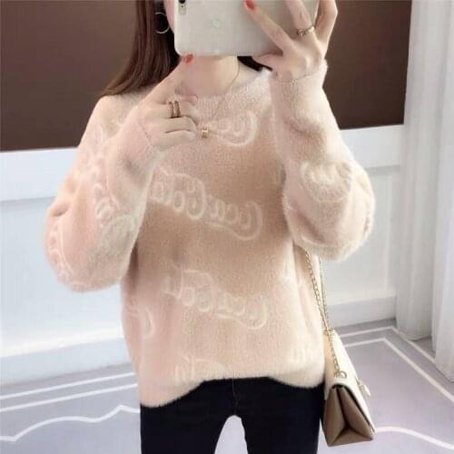 2021 Autumn Winter Knitted Outerwear New Casual Pullover Womens Sweater Round neck Thick Warm Female Coats Long Sleeve Tops