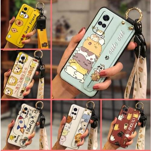 Kickstand Lanyard Phone Case For VIVO Y51 2020 4G/Y31 2021 Original Anti-knock For Girls Cover