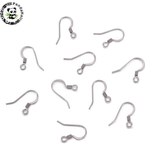 Pandahall 200pcs 304 Stainless Steel Earring Hooks for Jewelry Findings DIY Earring Making 3 Colors 14x17x2mm Hole:2mm Pin:0.8mm