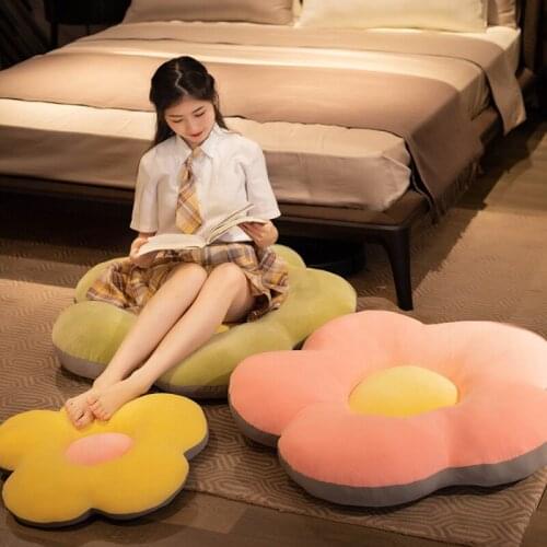Plush Flower Mat Stuffed Kawaii Flower Shape Baby Kids Home Playmat Soft Plant Sun Flower Throw Pillow Cushion Decor Girl Gift
