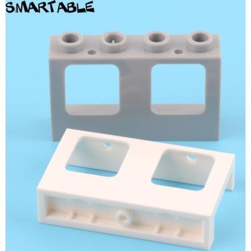 Smartable Train Window 1x4x2 Building Block MOC Train Parts Toy For Kids Educational Compatible 61345+60601 10pcs/lot