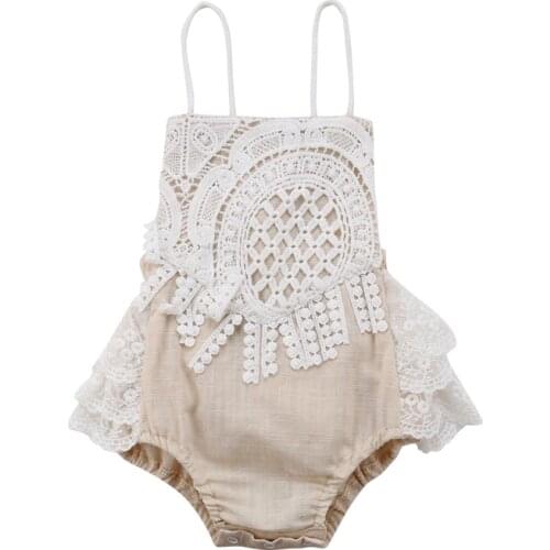 Pudcoco US Stock New Fashion Newborn Baby Girl Clothing Lace Romper Sleeveless Jumpsuit Outfit Clothes 0-24M