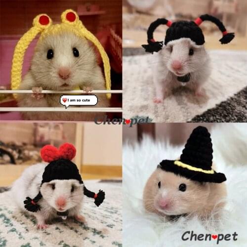 Hand Made Hamsters Cute Hats Funny Small Pet Toys for Chinchilla Hamster Decoration Accessories Pet Birthday Gift