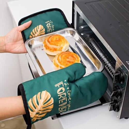 Cute Oven Mitts and Pot Holder Sets 2pcs Non-Slip Potholders Kitchen Heat Resistant Hot Pads for Women Cooking Gloves PA