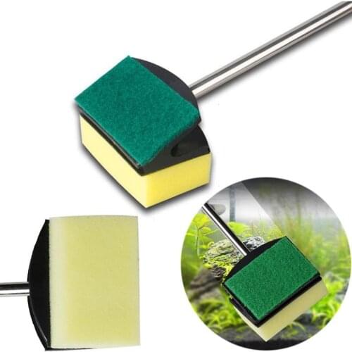 Glass Fish Tank Algae Yellow Green Double Side Sponge Aquarium Cleaning Brush Tool Aquarium Accessories Fisk Tank Tools