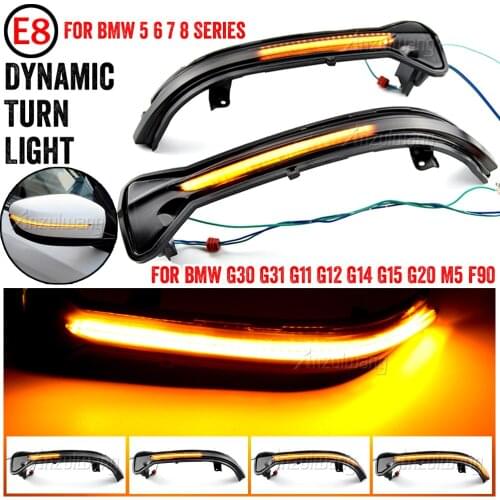 Flowing Side Mirror Indicator Blinker LED Dynamic Turn Signal Light For BMW 5 6 7 8 3 Series G11 G12 G38 G30 G31 G14 G15 G20 M5