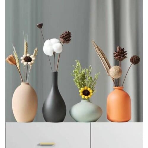 Vase Home Decoration Ornaments Modern Nordic Style Ceramic Vases Dried Flowers Desktop Ornament Living Room Home Décor Flower