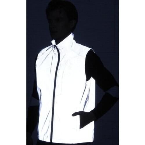 Spring autumn men women hip hop night reflect light vests casual sleeveless jackets man plus size gilet reflective waistcoat