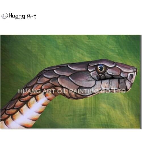 Top Artist Pure Handmade High Quality Animal Snake Oil Painting on Canvas Realistically Snake Oil Painting for Wall Decoration