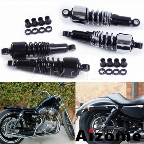 Chrome/Black 267mm 10.5" Suspension Motorcycle Rear Shocks Absorber for Harley Dyna 91-16 Sportster 88-15 Touring FLH/FLT 80-17