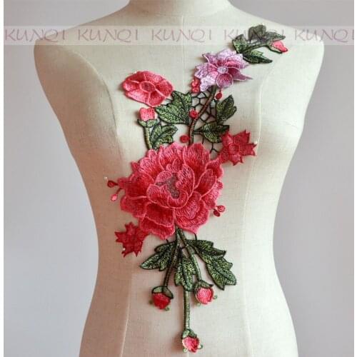 1 Pc Flower 45*15cm Embroidery / Applique Water-soluble Cloth Hand Sewn Patch Sewing Accessory DIY