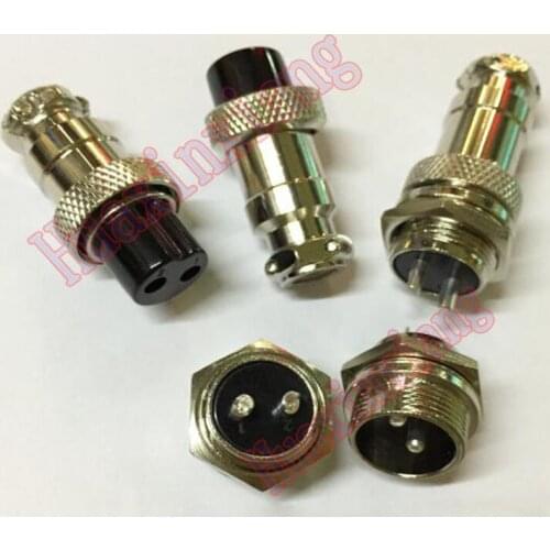 10Pair/Lot GX16-2 GX16 2Pin 2P 16MM Male & Female Wire Panel Connector Circular Aviation Connector Socket Plug