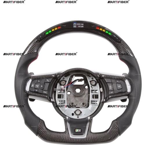 100% Real LED Carbon Fiber Steering Wheel for Jaguar XE, XF, F-Type,F-Pace,E-Pace