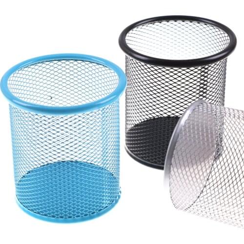 1Pcs Stationery Iron Spray Anti-Rust Pen Holder Metal Pen Holder Desktop Storage Of Debris Tube Pencil Rack