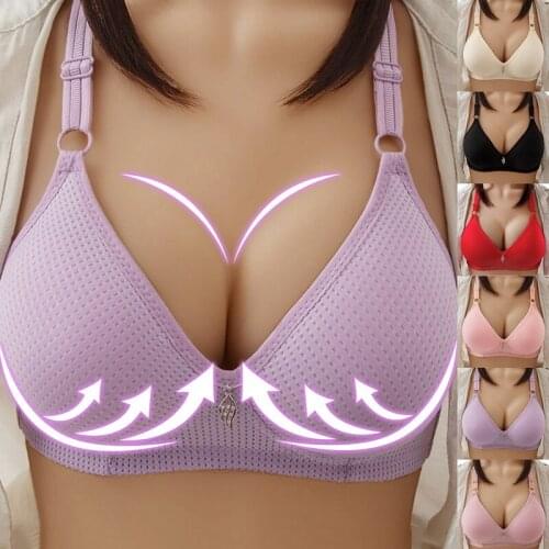 2021 Fashion New Womens Bra Comfortable Bra Large Size Bra Wireless Underwear Push Up Bra Anti-sag Lingerie