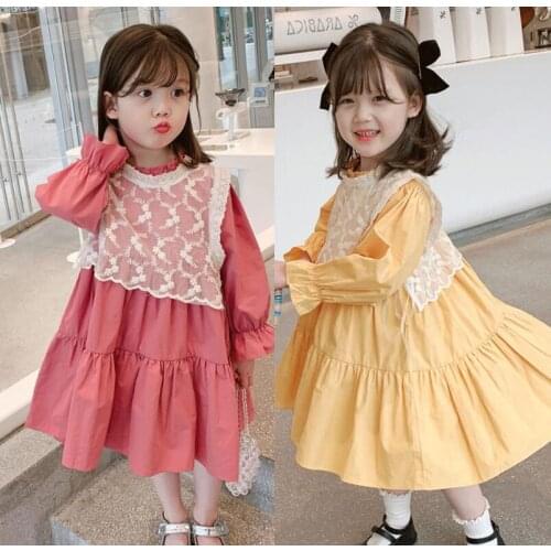 2021 Spring Baby Girls Lace Dress, Princess Kids Sweet Clothing, 5 pieces/lot, Wholesale