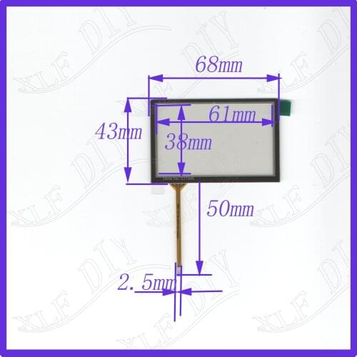 ZhiYuSun 3.5inch 4-wire resistive touch panel 68*43mm for Car DVD, Navigator screen 68mm*43mm glass this is compatible