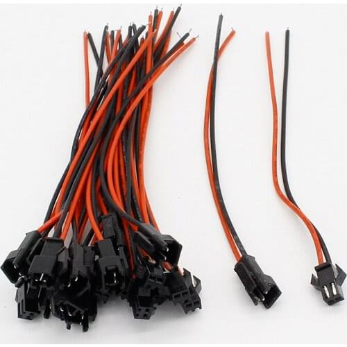 Promotion! 10Pairs 15cm Long JST SM 2Pins Plug Male to Female Wire Connector