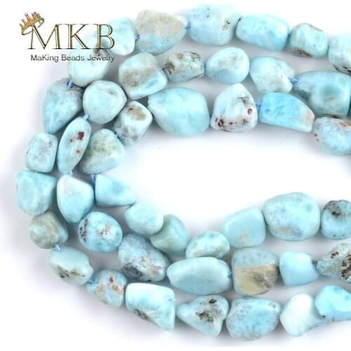 8-10mm Natural Larimar Stone Blue Agates Irregular Chips Beads For Jewelry Making Spacer Loose Beads DIY Bracelet Necklace 15"
