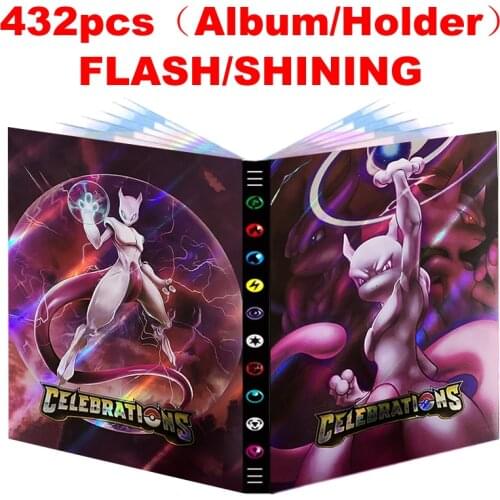 9 Pocket Pikachu Pokemon Album 432 Card Book Pokémon Playing Game Binder Map Folder Loaded List Holder Collection Kids Toy Gift