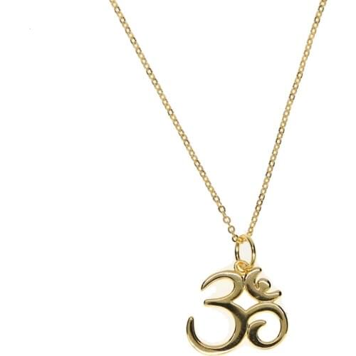 925 sterling silver high polished Letter Circle Aum Ohm Om Yoga Buddha Namaste Pendant Yoga Necklace 925