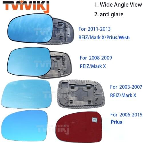 TVYVIKJ Side Rearview Mirror Blue Glass Lens For Toyota REIZ Prius Wish 2003-2019 Wide Angle View anti glare Mark X