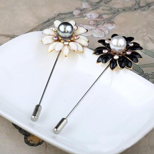 New Camellia Butterfly Crystal Rhinestone Pearl Badges Wedding Party Dress Clothes Brooches Jewelry Womens Flower Brooch Pin