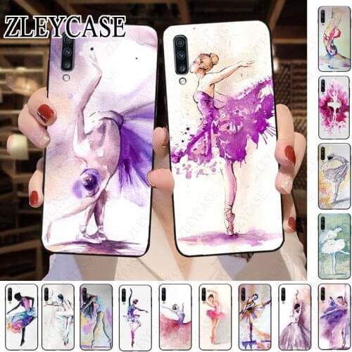 Watercolor painting ballet girls Soft Phone case For Samsung Galaxy A50 A10 A20 A20E A20S A30S A40 A51 A70 A30 A6 A7 A8 Cover