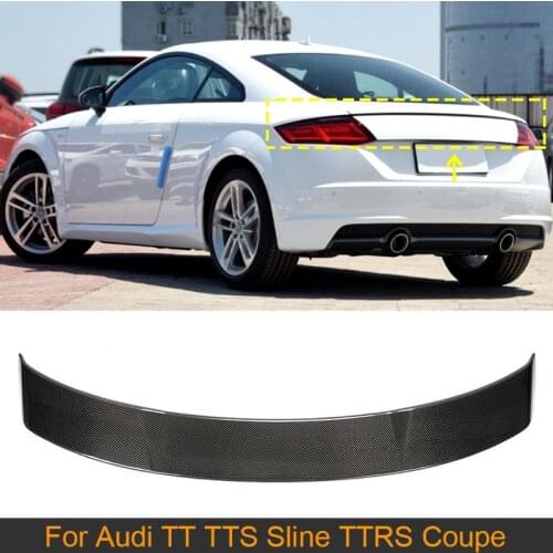 For TT TTS Car Rear Trunk Spoiler Wing For Audi TT TTS Sline TTRS Coupe 2016-2019 Rear Trunk Boot Lip Wing Spoiler Carbon Fiber