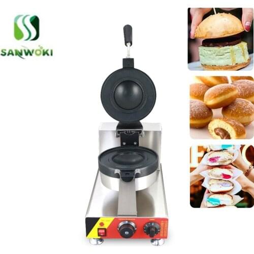 Electric Hot Snack Dessert Machine Donut Ice Cream Krapfen Warmer Italy Gelato Panini Press Sandwich Maker Iron for breakfast