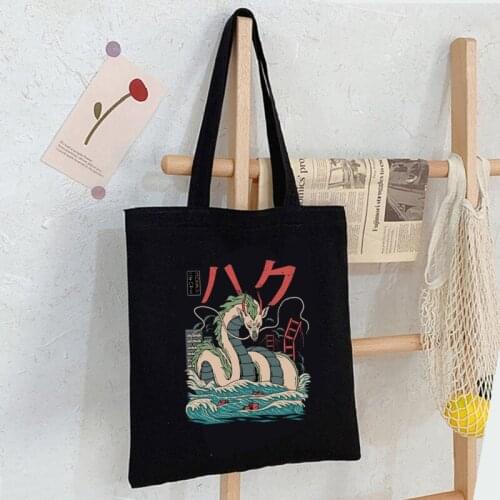 Anime Dragon Women Y2K Punk Canvas Bag Harajuku Shopper Large Capacity Womens Bag Vintage Classic Shoulder Bag Handbag Gift Bag
