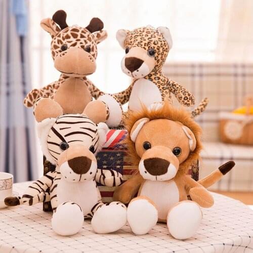 Wild Animal Collection Stuffed Toy Cute Soft Animal Plush Toy for Kids Animal Themed Parties H88F