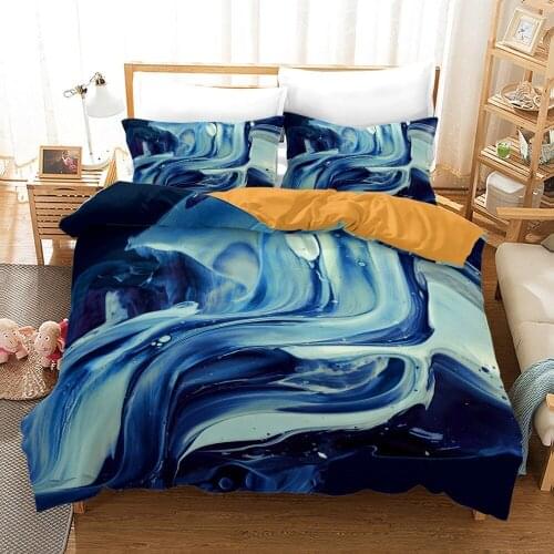 FAXCM GJILY 3pcs Colorful Marble Texture Duvet Cover Set Boy Girl Red Blue Pattern Liquid Abstract Bedding Sets Comforter Covers
